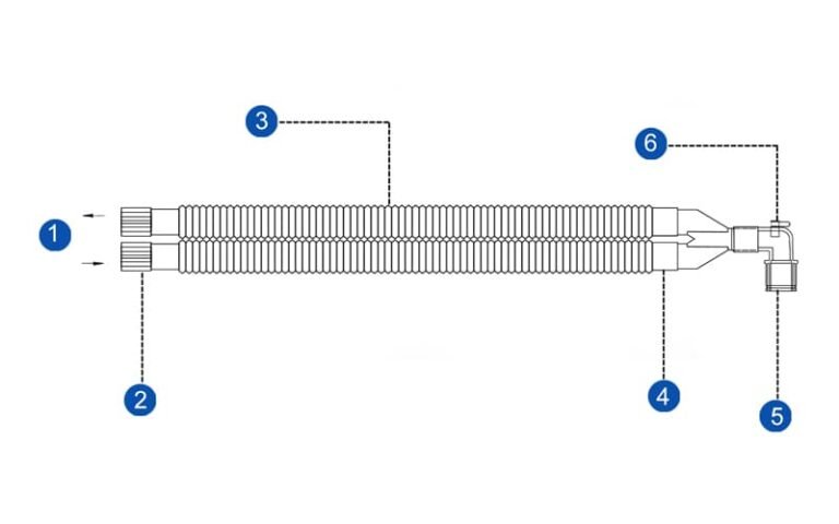 corrugated anesthesia breathing circuit